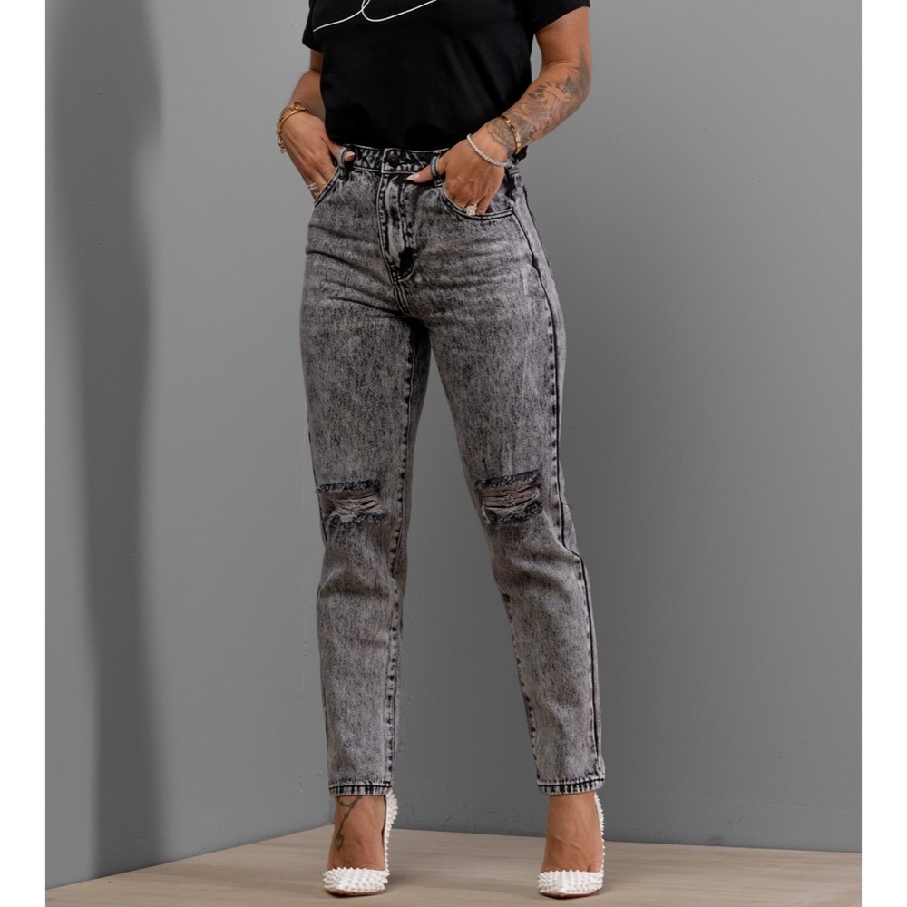 ByEgreis - Arlene Mom Jeans [Gray]